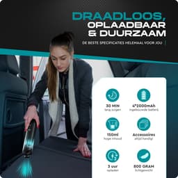 Carsweep® Auto Stofzuiger V2 - Handstofzuiger - Auto Stofzuiger draadloos - Air Duster - Kleine Stofzuiger - Kruimelzuiger - Geschikt voor in de auto en in huis — thumbnail 3