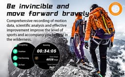 WizBay Premium Select® 1.39inch Sport Smartwatch Dames Heren TFT - Android en iOS - Bellen - Magnetic Laden - Slaap Hart Monitor - O2 Bloeddrukmeter - Sport Modi - Message - Smartwatches - Allu Mat Zwarte Case Blauwe Allu Rim - Zwarte TPU Band — thumbnail 5