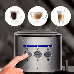 BluMill Koffiemachine - Pistonmachine - Incl. automatische melkschuimer & 2 portafilters - 1,2 Liter Waterreservoir - Zilver — thumbnail 4