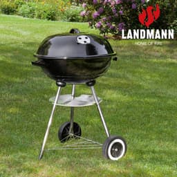 HoutskoolBBQ Grillchef by Landmann KogelBBQ Ã¸ 44,5 cm Zwart - Houtskoolbarbecues - Kogelbarbecue - Met Thermometer - Roestvrij - Ronde Barbecue - Met deksel en Wielen - Traditionele bbq - 6 personen - Ventilatierooster voor zuurstofregulering — thumbnail 3