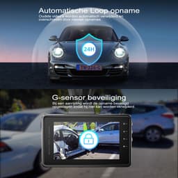 Nanocam M19 32gb dashcam voor auto met achter camera - Full HD + Vga resolutie - Parkeerbeveiliging - 32gb MicroSD - Zuignap en sticker houder - 170 graden kijkhoek - Nachtzicht - 3.0 inch IPS LCD scherm — thumbnail 2