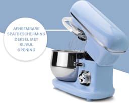 Krachtige Keukenmixer Met Mengkom - Deegmachine - Keuken Robot - Transparante Spatdeksel - Handmixer - 1100 Watt - Snelheid Regelbaar Met Draaiknop — thumbnail 2