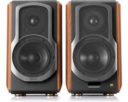 Edifier S1000W actieve Wifi boekenplank speaker - Walnoot (per paar)