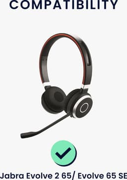 kwmobile 2x oorkussens geschikt voor Jabra Evolve 2 65 / Evolve 65 SE - Earpads voor koptelefoon in zwart — thumbnail 3