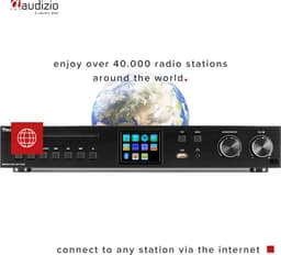 DAB radio met cd speler - Audizio Brescia - Internet radio met wifi, mp3 en 120W versterker - Zwart — thumbnail 2