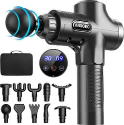 Massage Gun, 30 Snelheden Massage Pistool Diep Weefsel met 6 Massage Koppen, Krachtige, Antislip, Stille, Professionele Elektrische Handheld Massage Pistool voor ontspannen herstel - LCD-aanraakscherm — thumbnail 1