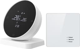 Draadloze thermostaat | Wifi touchscreen | Draadloos 433MHz ontvanger | Tuya Smart Life & spraak | Zwart/Wit — thumbnail 2