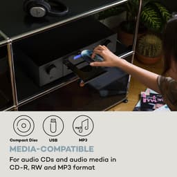 Auna CD-1000 DG, hifi-cd-speler, USB, MP3, afstandsbediening, cd-speler met LED-display, cd-receiver van aluminium, zwart — thumbnail 4