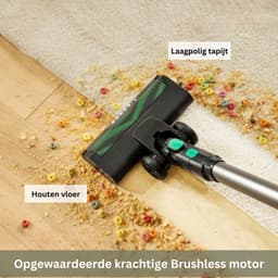 Accustofzuiger - draadloos - 30 KPa - draadloze stofzuiger - tot 45 minuten looptijd - accustofzuiger met ledlicht - lichte accustofzuiger - dierenharen - harde vloeren - tapijt — thumbnail 2