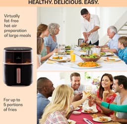 Klarstein Heteluchtfriteuse, XL Airfryer om te Frituren, Friteuse met Stoomfunctie, Temperatuurkeuze en 16 Programma’s, Airfryer voor Heteluchtfrituren, Heteluchtfriteuse zonder Olie 1500 W, 7,5 Liter — thumbnail 5