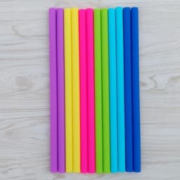 Let op type!! 10 PC's Food Grade siliconen rietjes Cartoon kleurrijk drankje Tools met 1 borstel  rechte pijp  lengte: 25cm  buitendiameter: 11mm  binnendiameter: 9mm  willekeurige kleur levering — thumbnail 1