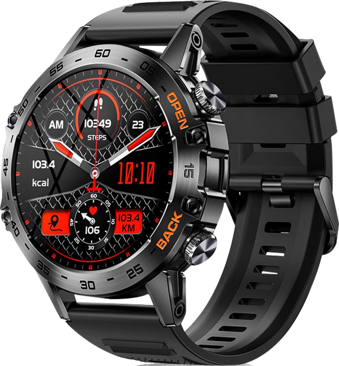 Xelar Ultra - Outdoor Heren Smartwatch - Hartslagmeter - Stappenteller - Slaapmonitor - Multisport - IP67 Waterdicht - Geschikt voor alle Smartphones - Zwart — afbeelding 1