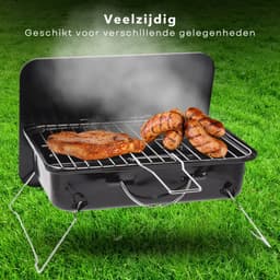 Draagbare Tafelbarbecue - Tafel Barbecue - Kleine BBQ voor Balkon, Camping en Strand - 35x25 cm — thumbnail 4