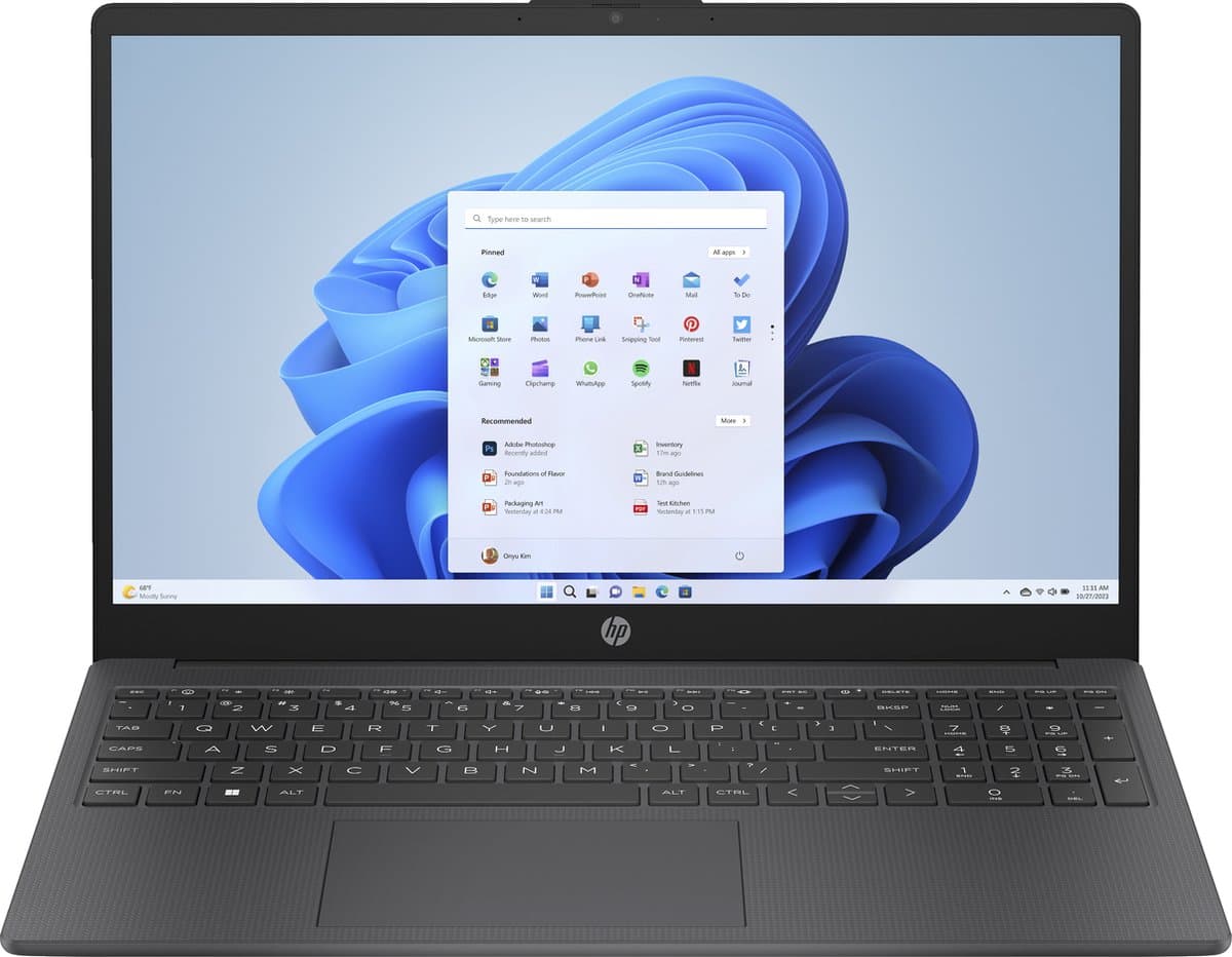 HP 15-fc0351nd AMD Ryzen™ 5 7520U Laptop 39,6 cm (15.6") Full HD 16 GB LPDDR5-SDRAM 1 TB SSD Wi-Fi 6 (802.11ax) Windows 11 Home Grijs — afbeelding 1