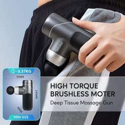 Mini-massagepistool 037 kg - klein licht pistool met 4 siliconen opzetstukken - 5 snelheden 3000 tpm - stil spierpistool voor spierontspanning - 2000 mAh USB C Massage gun — thumbnail 5