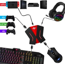 Spirit of Gamer Converter 2 – Converter muis – Geschikt voor PS4, PS3, Xbox One, Nintendo Switch – Compatibel met verschillende Consoles – ideaal voor FPS-spellen – geschikt voor elke muis en keyboard – Zwart/Blauw — thumbnail 4