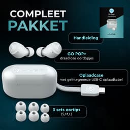 JLab Go Pop Draadloze Oordopjes - Bluetooth Oortjes Draadloos - 35 uur Batterijduur - Be Aware Audio - Met Microfoon - Geschikt voor Android en Apple - Wit — thumbnail 5