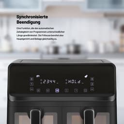 Equivera Dubbele Airfryer - Dubbele Mand - Dual Cook - Heteluchtfriteuse - Verschillende Programma's - Dual Zone - Mega — thumbnail 4
