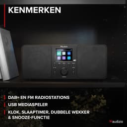 DAB radio met Bluetooth - Audizio Genua - DAB+ radio, FM radio - Auto scan - Houtlook — thumbnail 2