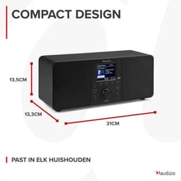 DAB radio met Bluetooth - Audizio Genua - DAB+ radio, FM radio - Auto scan - Zwart — thumbnail 2