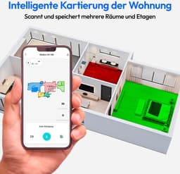 MEDION robotstofzuiger met zuigstation, lasernavigatie en wisfunctie X41 SW+ (krachtige 8000Pa zuigkracht, 2in1 robotstofzuiger, nauwkeurig in kaart brengen, Go & No Go zones, meerdere vloeren) — thumbnail 2