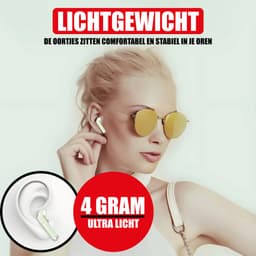 Draadloze Oordopjes - Oortjes Bluetooth - Oortjes Draadloos - Geschikt voor iPhone, iPad, Samsung, Android, Computer en Laptop - Draadloze Koptelefoon met Noise Cancelling - Ingebouwde Microfoon - LED Display - Groen — thumbnail 5