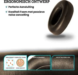 Somstyle Oorkussens Geschikt Voor JBL Live 650BTNC/ 660NC/ E65 BTNC & DUET NC – 2 Stuks – Eiwitleer – Zwart — thumbnail 5
