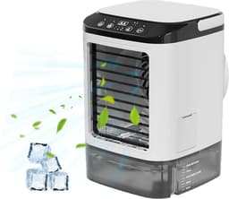 Eszenzics™ Mini Luchtkoeler - 3 ventilatorstanden - 7 kleuren met nachtlampje - Sterke koeling met 2 verstuivingsstanden - USB Power supply - Multifunctioneel - Draagbaar formaat 16.5x16.5x24cm — thumbnail 1