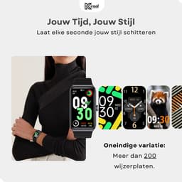 Kiraal Venture Active - AMOLED Activity Tracker - Stappenteller - Hartslagmeter - Bloeddrukmeter - Smartwatch - Waterdicht - Heren - Dames - Nederlandse Handleiding - Zwart — thumbnail 4