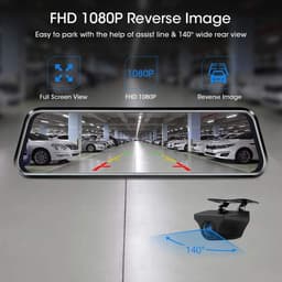 10 inch/24 cm dashcam met touchscreen - Full HD 1080 pixels - 10 m kabel - 170 graden groothoeklens - nachtzicht - loop recording - G-sensor — thumbnail 3