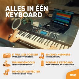 Keyboard piano met 61 toetsen - MAX Rhapsody61 keyboard voor beginners - Met gratis muzieklessen — thumbnail 2
