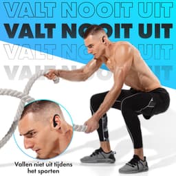 Audrax Sport Draadloze oordopjes – Oortjes Draadloos - Noise Isolation - 75 Uur Afspeeltijd - IPX7 Waterbestendig - Fysieke knoppen - Oplaadcase met display - Hardlopen - Zwart — thumbnail 2