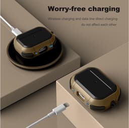 Mobigear Hoesje geschikt voor Apple AirPods Pro 2 Shockproof Hardcase Hoesje | Mobigear Slim Armor - Zwart / Rood — thumbnail 4
