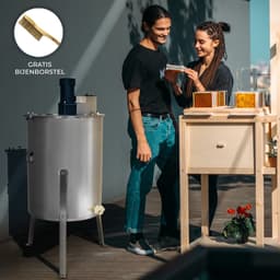 Honing Centrifuge - Elektrisch 900 rpm-1400 rpm - RVS - Capiciteit: 4 Honingramen - Inclusief bijenborstel - honing slinger — thumbnail 2