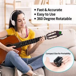 Boeste® Digitale Gitaartuner met LCD Display - 360° Draaibaar & Clip-On - Professionele Stemapparaat voor Akoestische & Elektrische Gitaar — thumbnail 3
