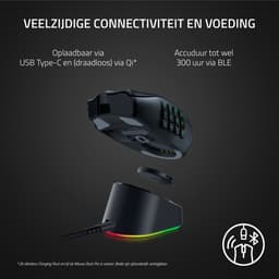 Razer Naga V2 Pro - Draadloze MMO Gaming Muis - 19+1 Programmeerbare Knoppen - 30.000 DPI - Zwart — thumbnail 2