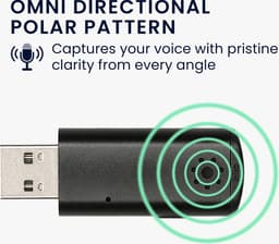 kwmobile USB microfoon voor laptop en desktop pc - Mini microfoon met helder geluid - Plug & Play computer microfoon voor videobellen - In zwart — thumbnail 5