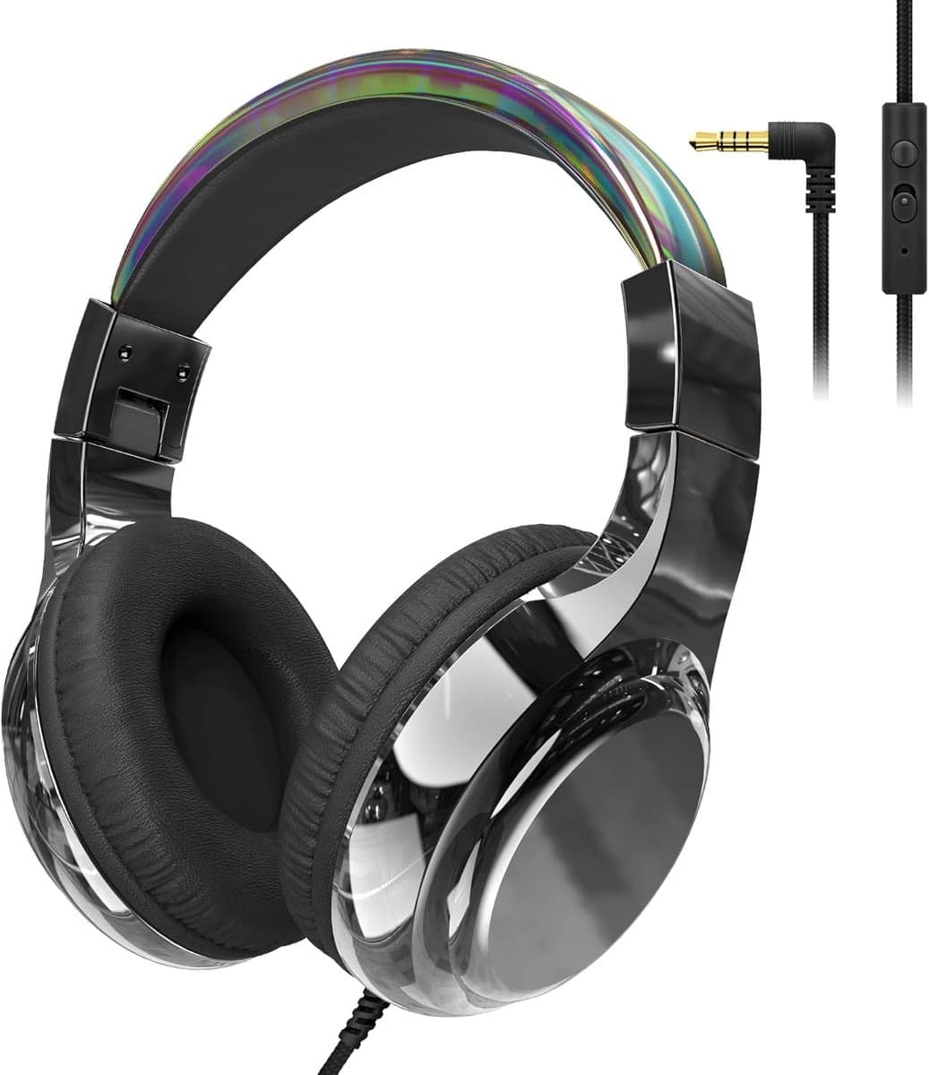 StayPowered Kinderkoptelefoon - Veilig & Comfortabel Luisteren - Volumebegrenzing 85/94 dB - Verstelbaar & Opvouwbaar - Zachte Over-Ear Kussens - Ingebouwde Microfoon - 3.5 mm Aansluiting - Zwart - Levering Sneller dan Aangegeven! — afbeelding 1