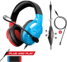 Spirit of Gamer Headset – Kinder Koptelefoon - Koptelefoon - Microfoon – Geschikt Voor Headset Nintendo Switch/PS5/PS4/Xbox Series X/S/Xbox One/Pc – Ruisonderdrukkende Microfoon – Verstelbare hoofdband – Helder geluid – Blauw/Rood/Zwart — thumbnail 4