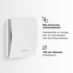 Bosch Home Comfort Fan 1500 W100 Wandventilator 230 V 95 m³/h 100 mm — thumbnail 3