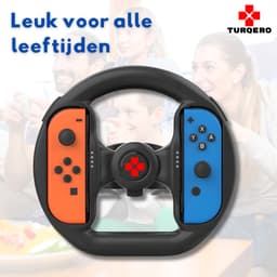 Turqero Stuurwiel voor Nintendo Switch Joy Con – Race Stuur - Racing wheel - Nintendo switch Accessoires - geschikt voor Switch & OLED - Zwart — thumbnail 4