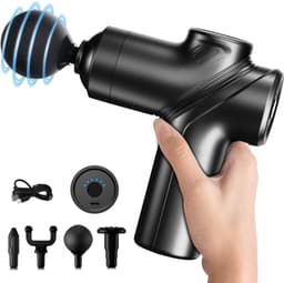 Diep Weefselmassagepistool - Draagbaar Mini Elektrisch Spiermassageapparaat voor Rug, Nek en Lichaam - 4 Hoofden en 6 Snelheden — thumbnail 1