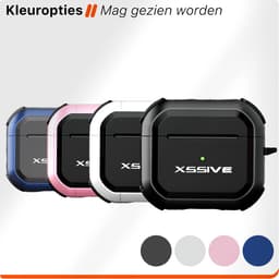 Schokbestendig Hoesje - Geschikt voor Apple AirPods 4 - Hardcase Met Sleutelhanger - Zwart — thumbnail 4
