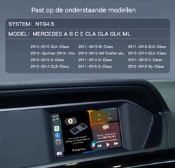 Becker met Carplay en Android auto voor autoradio | Geschikt voor Mercedes 2011 - 2016 | A B C E V Sprinter klasse | 2011 2012 2013 2014 2015 2016 | NTG 4.5 | Radio scherm met Navigatie | 2011 2012 2013 2014 2015 — thumbnail 4