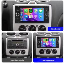 Autoradio 1/32GB met Carplay en Android auto | Geschikt voor Ford Focus Fiesta Fusion C, S max Mondeo Hobby TL Transit Connect Galaxy Kuga 2002-2013 | Radio scherm met Navigatie | 2002 2003 2004 2005 2006 2007 2008 2009 2010 2011 2012 2013 | MK5 MK2 — thumbnail 2
