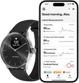 Withings ScanWatch Light - 37mm Hybride Smartwatch - Hartslagmeter, Slaaptracker, Menstruatiecyclus Tracking, Activiteitstracker, 35 Dagen Batterij, Gorilla Glass, 5 ATM Waterdicht — thumbnail 2