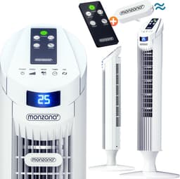 Monzana – Torenventilator -Afstandsbediening – 3 Snelheidsniveaus – Wit — thumbnail 2