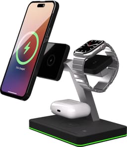 3 in 1 Magnetische docking station geschikt voor Apple iPhone / Apple Watch / AirPods - Oplader draadloos - iPhone Oplader met kabel - USB A naar USB C - Magneet - Magnetisch Oplaadstation telefoons - GSM lader Qi station - Wireless Charger — thumbnail 2