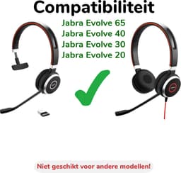 Vervangende Oorkussen Set - Geschikt voor Jabra Evolve 65, 40, 20, 20SE Oorkussens - Koptelefoon WH- 1000XM5 - Zacht Memory Foam - Zwart — thumbnail 4