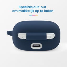 YONO Soft Case geschikt voor JBL Live Pro 2 TWS - Hoesje met Clip - Donkerblauw — thumbnail 2